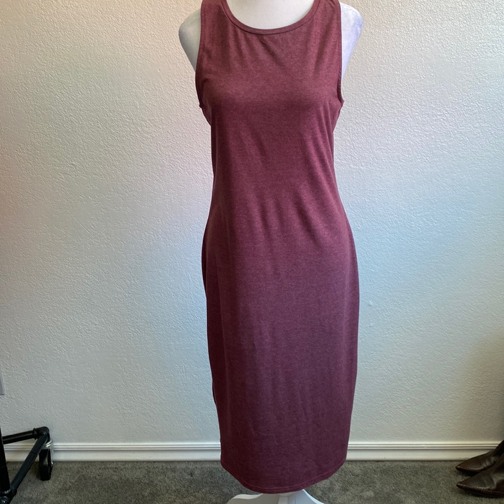Cotton On Bodycon Midi Dress Burgundy Size L
